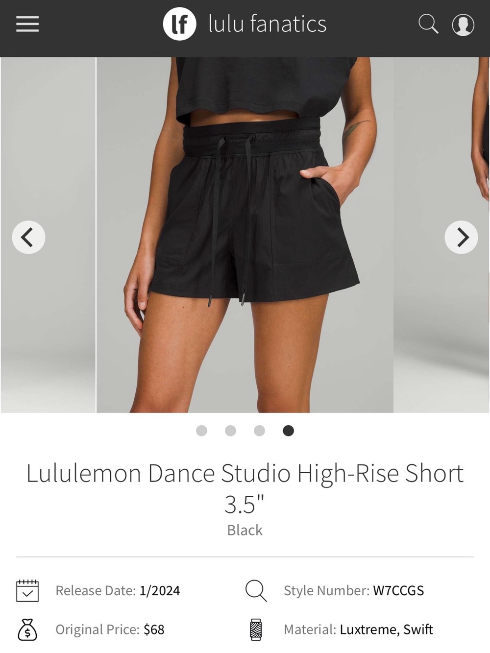 lululemon athletica High-Rise Studio Shorts - Black